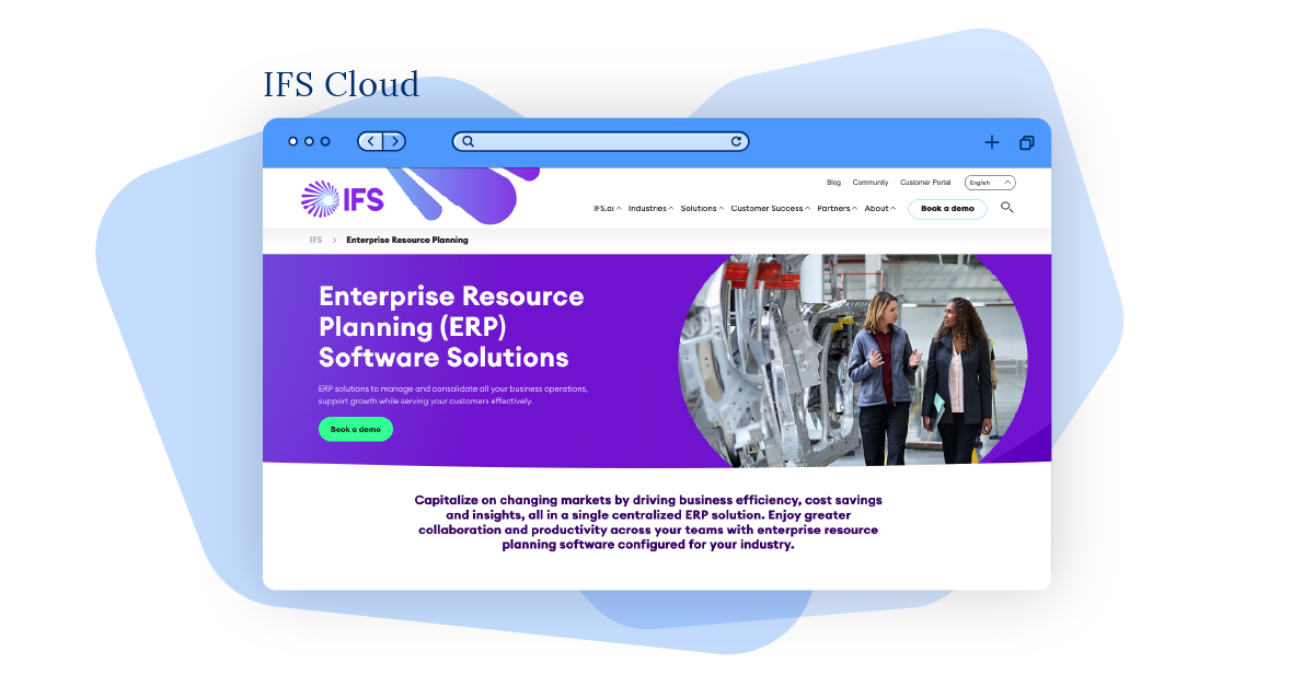 Screenshot of IFS Cloud’s ERP system.