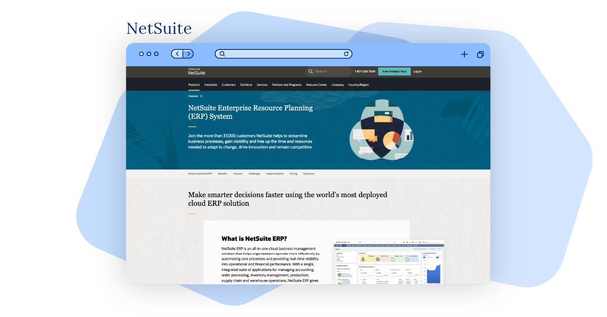 Screenshot of NetSuite’s ERP system.