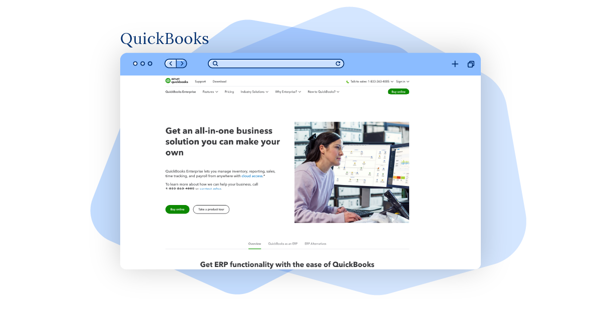 Screenshot of QuickBooks.